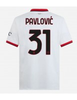 Moške Nogometnih dresov AC Milan Strahinja Pavlovic #31 Gostujoči 2024-25 Kratki rokavi